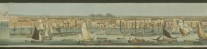 Panoramautsikt över Themsen, från dess södra strand vid Bermondsey som visar Stepney, 1823 (akvatint)