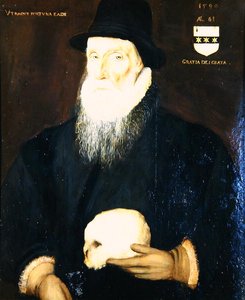 Sir Edward Grimston (1529-1610) som en gammal man (olja på duk)