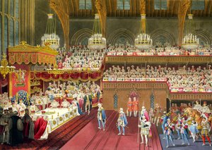 Den kungliga banketten, införandet av den första kursen, 19 juli 1821 (akvatint)