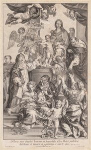 Jungfru och barn med heliga, ca. 1720-1730. av Robert van Audenaerd