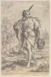 David med huvudet av Goliat, 1680-1743.