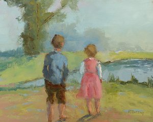 Children Send Upon The Wind, 2023 (olja på papper) av Roberta Murray