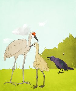 Gus Gus och kråkfågeln, 2020 (digital) av Roberta Murray