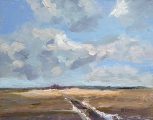 Last Of The Snow, 2019 (olja på pannå) av Roberta Murray