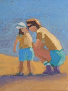 Matchy Match, 2023 (olja på papper) av Roberta Murray