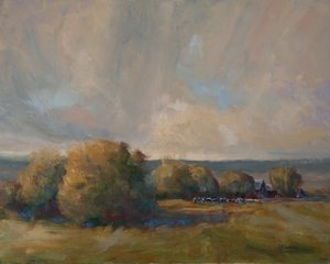 Moon Rising, 2016 (olja på pannå) av Roberta Murray