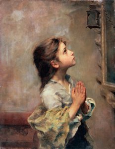 Praying Girl, italiensk målning från 1800-talet. av Roberto Ferruzzi