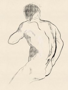 Studiemodell av en kraftfull manlig figur av Roberto Moro