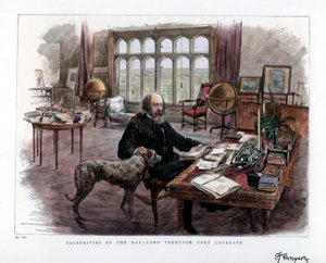 Alfred Lord Tennyson 1809-1892, poetpristagare, 1884. av Roberts