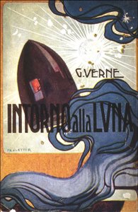 Omslag. sjuk. av Intorno alla luna (Från jorden till månen) av Jules Verne av Rodolfo Paoletti