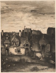 Fantasy bondgård av Rodolphe Bresdin