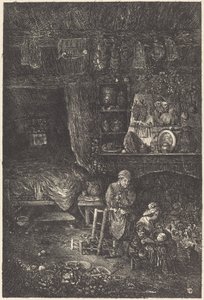 flamländsk interiör av Rodolphe Bresdin