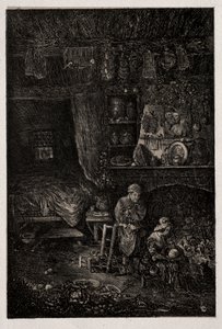 Flamländska interiören, 1856. av Rodolphe Bresdin