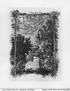 Frontispice-illustration ur "Fables" av Hippolyte de Thierry-Faletans (1800-talet) 1868