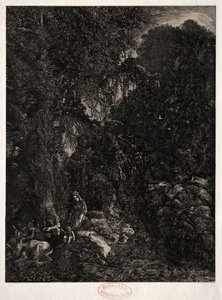 Helig familj med rådjur, 1871. av Rodolphe Bresdin