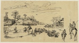 Ryttare och fiskare av Rodolphe Bresdin