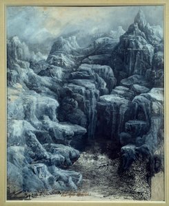 Les rocks Grå tvätt och vit gouache av Rodolphe Bresdin (1822-1885) 1884 Sön. 0,49x0,39 m Paris, Orsay Museum