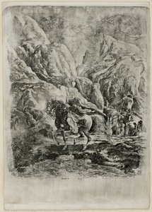 Orientalisk ryttare i bergen av Rodolphe Bresdin