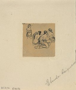 Studie av badande av Rodolphe Bresdin