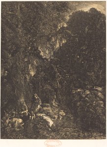 Den heliga familjen med djuren av Rodolphe Bresdin