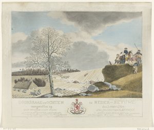 Genombrott i Ochten, 1784 Genombrott på Ochten i Nedre Betuwe; inträffade den 1 december: mars 1784 (titel på objektet) av Roeland van Eynden