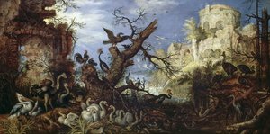 Landskap med fåglar av Roelandt Jacobsz. Savery