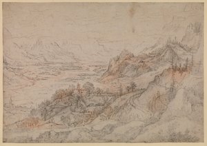 Bergslandskap - Inn-dalen i Tyrolen, 1607 av Roelandt Jacobsz. Savery