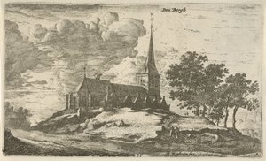 Kyrka i Nederhorst den Berg Den Bergh (titel på objekt) av Roelant Roghman