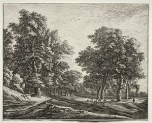 Six view i skogen i Haag: Goats Under the Trees. av Roelant Roghman