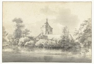 Utsikt över slottet Starrenburg i Overschie av Roelant Roghman
