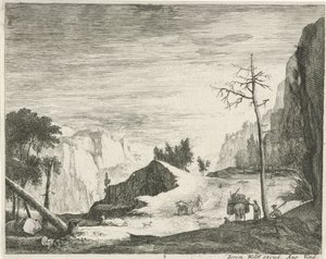 Väg i ett bergslandskap Tyrolska landskap (serietitel) av Roelant Roghman