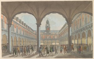 Börs i Amsterdam, ca 1825 The Beurs in Amsterdam / La Bourse à Amsterdam (titel på objekt)