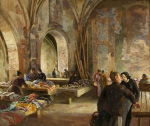 Marknad i en nedlagd kyrka i Frankrike av Roger Eliot Fry
