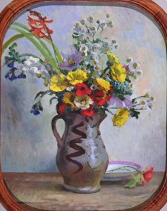 Sommarblommor, ca 1922 (olja ombord) av Roger Eliot Fry