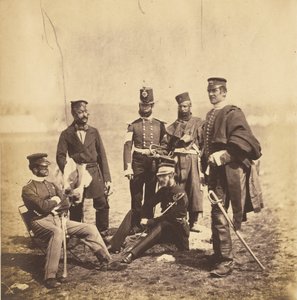 Brigadgeneral Van Straubenzee och officerare från Buffs av Roger Fenton