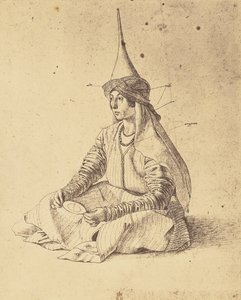 [Teckning av en sittande turkisk kvinna av Gentile Bellini] av Roger Fenton