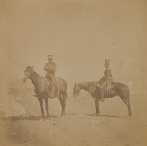 General Sir John Pennefather och en ordningsman, 1855 av Roger Fenton