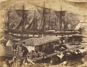 Balaklavas hamn, boskapskajen av Roger Fenton