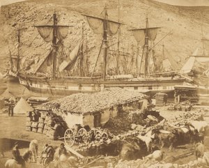 Balaklavas hamn, boskapsbryggan av Roger Fenton