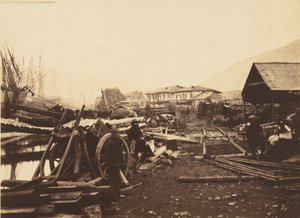Landing Place Järnvägsbutiker, Balaklava av Roger Fenton