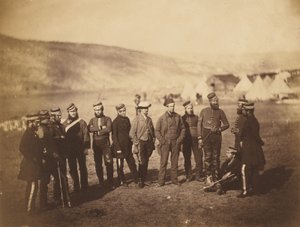Major Burton och officerare ur 5th Dragoon Guards av Roger Fenton