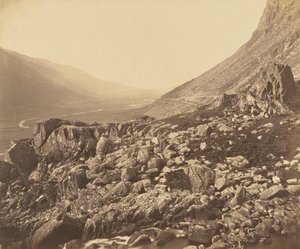 Klippor vid Glyn Francons huvud. av Roger Fenton