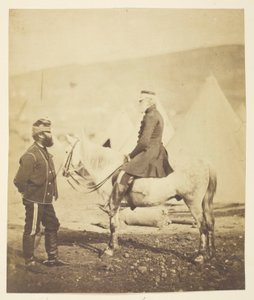 Sir Jas. York Scarlett (1799-1880), general, ledde den tunga brigaden i Balaclava (vänster); Edward Wm. Lowe (1820-1880), general (höger); tagen på Krim av Roger Fenton