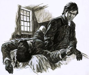 An Unknown Enemy, illustration från serien The Mark of the Pentagram av Roger Payne
