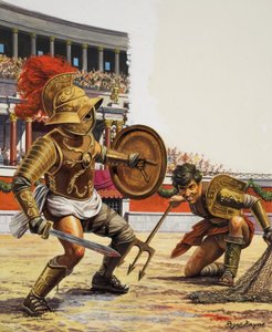Gladiatorerna (gouache på papper)