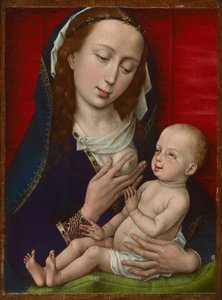 Jungfru med barn av Rogier van der (workshop of) Weyden