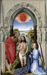 The Baptism of Christ Johannes altare, mittpanel, ca 1455 av Rogier van der Weyden