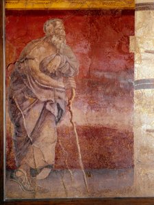 En filosof, detalj (fresk av Roman