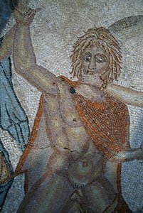 Bortförande av Hylas av nymfer, mosaik i House of Venus i den romerska staden Volubilis (UNESCOs världsarvslista av Roman
