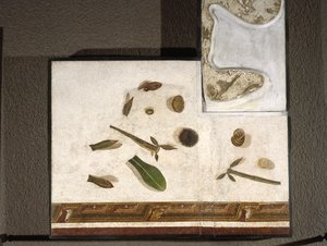 "Asarotos" (golv osopat) Fragment av mosaik signerade Harakliton från Rom, 200-talet e.Kr., Rom av Roman